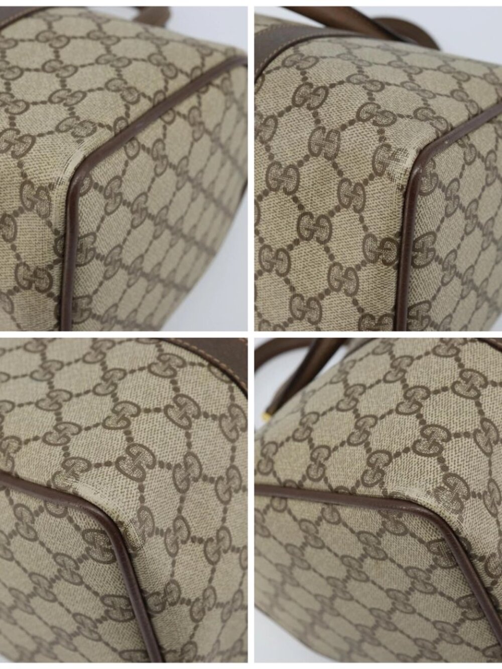 GUCCI GG Supreme Web Sherry Line Boston Bag PVC Beige Gold 40 02 007 Auth ARZ201 - Picture 14 of 16